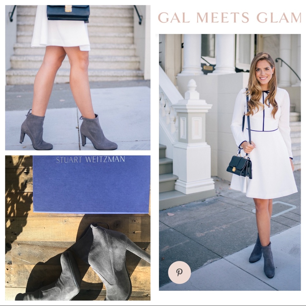 Stuart Weitzman Gray Suede Ankle Booties